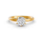 Round Cut Moissanite Solitaire Engagement Ring 14K White Gold Plated